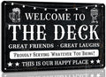 Generic Welcome to the Deck Deck Metal Tin Sign Backyard Accessories Decor Outdoor Vintage Metal Tin Signs Farmhouse Part Patio Porch Home Wall Decorations 8x12 Inches