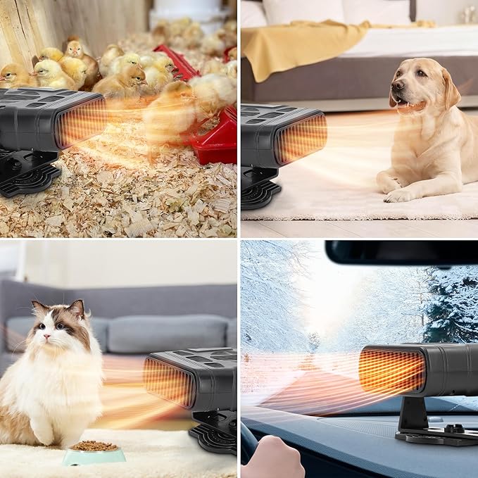 Solar Heater For Chicken Coop, Dog Cat House/Small Greenhouse/Garden Shed, Winter Solar Heater With Overheat Protection, Drying Heating Pet House Warm Air Blower(20W-2)