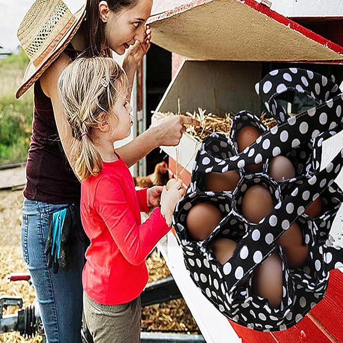 Large Egg Collecting & Gathering Basket Bag with 9 Pouches, Fresh, Durable Canvas Apron Egg Holder, Collector & Container for Duck, Chicken, Goose Eggs Collection