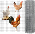 Hardware Cloth 1/2 Inch, 16 in X 25 Ft 23 Gauge Chicken Wire Roll Wire Fence Galvanized Chicken Fence Garden Plant Welded Metal Fences for Rabbit, Snake Cages and Garden Plants-Silver