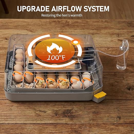 Winado Incubators for Hatching Eggs, 48 Egg Incubator with Automatic Egg Turning, Temperature & Humidity Control, Egg Candler, Automatic Water Filling and Day Counter for Eggs Hatching