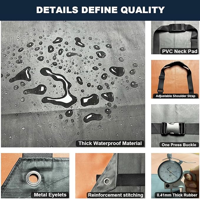 Thick Rubber Apron, Waterproof Apron Butcher Heavy Duty Chemical Resistant Adjustable Work Apron