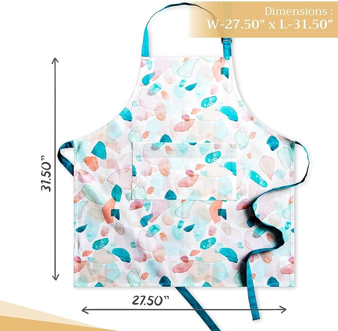 Maison d' Hermine 100% Cotton Apron for women with Pocket Kitchen Chef Apron for Men Cooking Easter Decorations