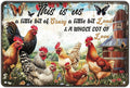 Vintage This Is Us A Little Bit Of Crazy A Little Bit Loud Chicken Metal Sign Chicken Coop Poster Wall Decor Home Garden Outdoor Farmhouse Plaque 12x8 Inch