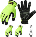 DULFINE High Performance Work Gloves For Men(3 Pairs Pack), Hi-Vis Yellow Color,High Dexterity Touch Screen For Multipurpose,Excellent Grip (Small)