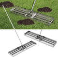 Happygrill Lawn Leveling Rake, Heavy Duty Lawn Level Tool for Soil w/67” Handle, Dirt Ground Leveler, Effort-Saving Landscape Rake for Garden, Backyard, Golf Course, Farm, Pasture (42" x 10", Silver)