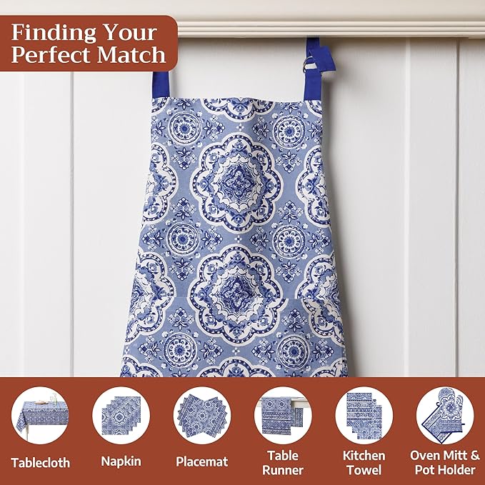 Maison d' Hermine 100% Cotton Apron for women with Pocket Kitchen Chef Apron for Men Cooking Easter Decorations