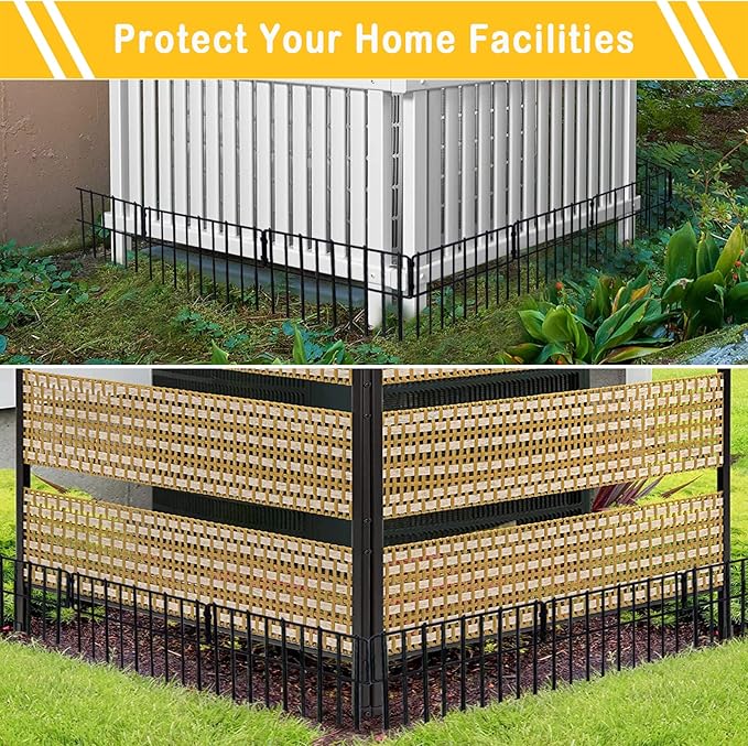 Animal Barrier Fence, 19 Pcs 12In(H) x 20.5Ft(L) Upgrade 1.26 in Gap Decorative Fences No Dig Fence for Rabbit and Dog, Rustproof Metal Wire Garden Fence Border for Garden Patio Landscaping