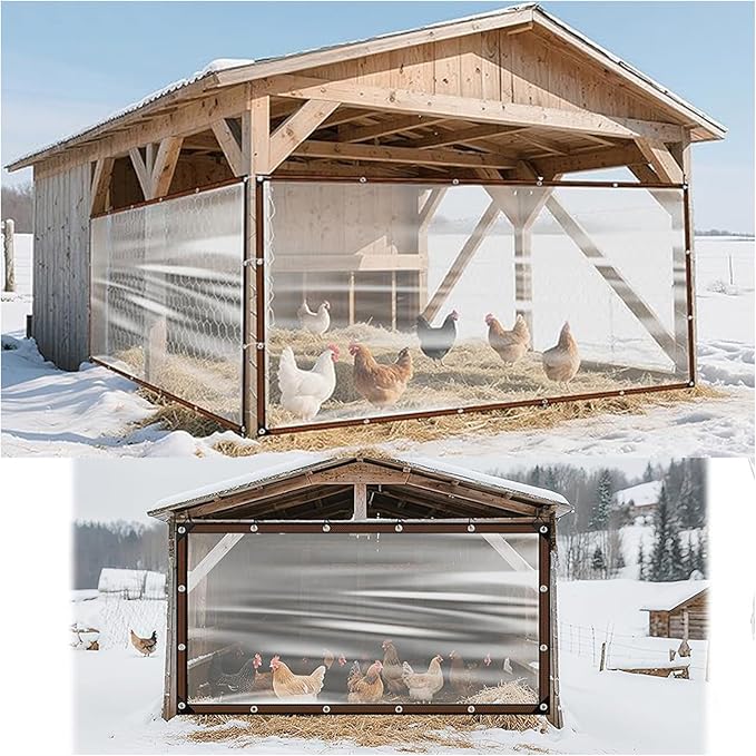 Heavy Duty Insulated Chicken House Cover All Season Cold Windproof Cover for Outdoor Livestock Shelter Tear Poultry Shelter
