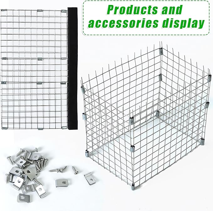 2 Pcs Bluebird House Predator Guards, Stainless Steel Wire Mesh, Silver, 4 x 6 x 6 inches, Protects Eastern Bluebird and Babies