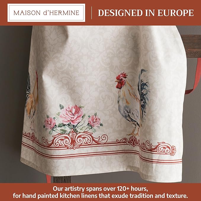 Maison d' Hermine 100% Cotton Apron for women with Pocket Kitchen Chef Apron for Men Cooking Easter Decorations