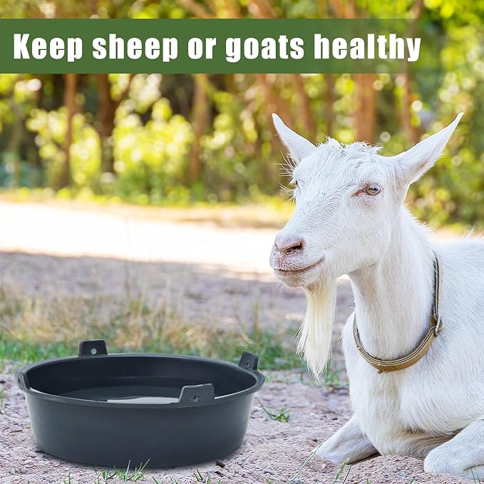 Sadnyy 8 Pcs Feed Pan 1.5 Gallon/6 Quart Utility Horse Feed Bucket Livestock Feeder Tubs Ox Tendon Bowl for Horses Dog Cats Goats Chicken Dust Bath