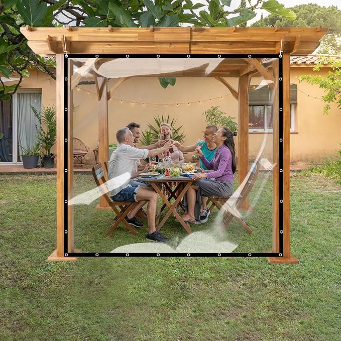 Covers & all Clear Tarp Heavy Duty Waterproof, 20mil Clear Tarp with Grommets, Outdoor Tarp for Patio Covers, Porch Screens, Greenhouses, Chicken Coop (10' H x 20' W Feet), Indoor or Outdoor Use
