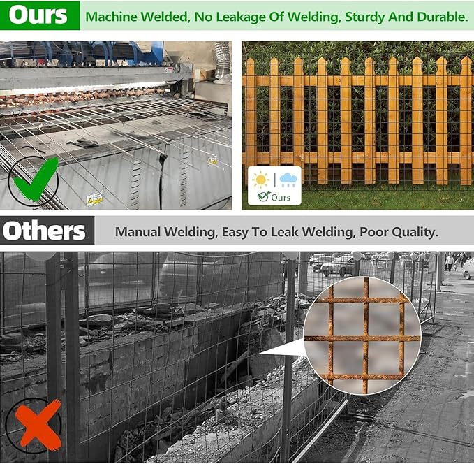 Welded Wire Fence, 50ft(L) x 48inch(H) Garden Fence for Dog, 2 Inch x 3 Inch 16GA Fencing for Chicken, PVC Coated Anti-Rust Roll Metal Wire Mesh Fence for Yard Vegetable, Green
