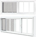 2 Pack Shed Windows, 12"x 35" White Sliding Window Suitable for Chicken Coop, shed, Household, Barn - Transom Window with Tempered Glass and Fiberglass Screen (WH,12''x 35'')