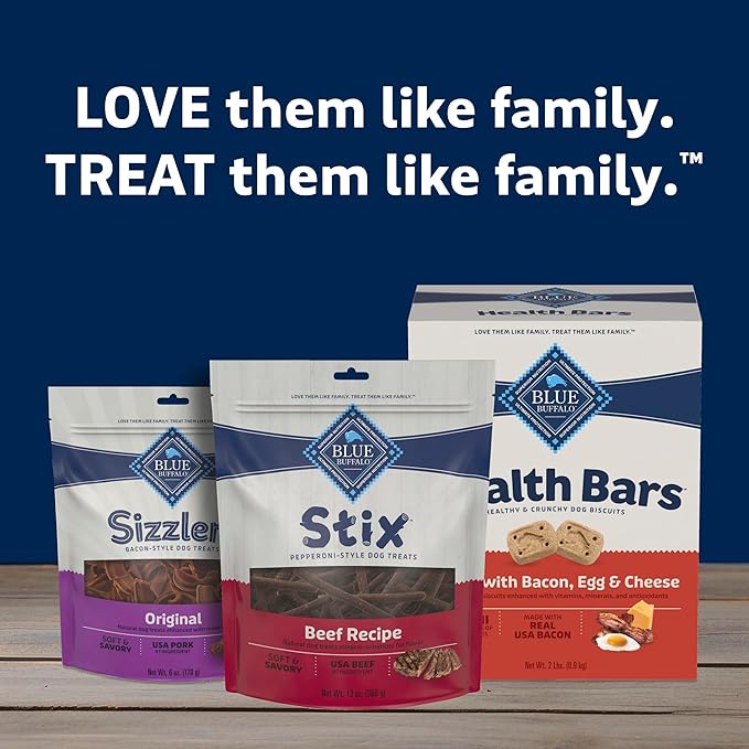 Blue Buffalo Stix Natural Soft Moist Dog Treats Beef Recipe Bag