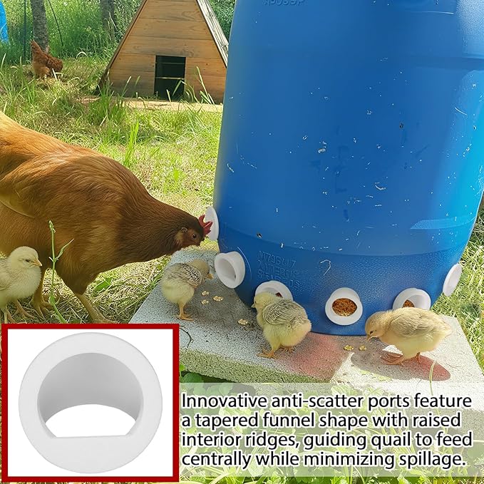 25 Sets Chicken Feeder and Water Cup Kit, Quail & Chick Port Feeder and Automatic Chicken Waterer with Hole Opener, Drill, DIY Waterer for Various Poultry