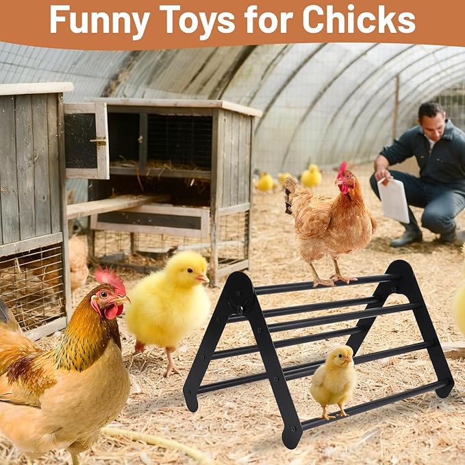 Adjustable 7 Bar Design Chicken Roosting Bars, Stable Chick Perch for Coop & Brooder, Chicken Jungle Gym Fun Enrichment Toys for Chicks & Hens, Training Roosting Stand Poultry Coop Accessories