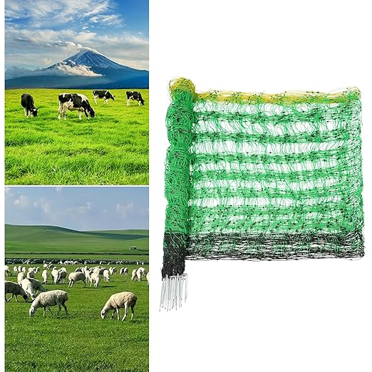 Electric Fence Netting,Portable Net Fencing Kit for Farms, Backyards and Ranches,Utility Portable Mesh for Goats, Sheep, Lambs, Deer, Hogs, Dogs