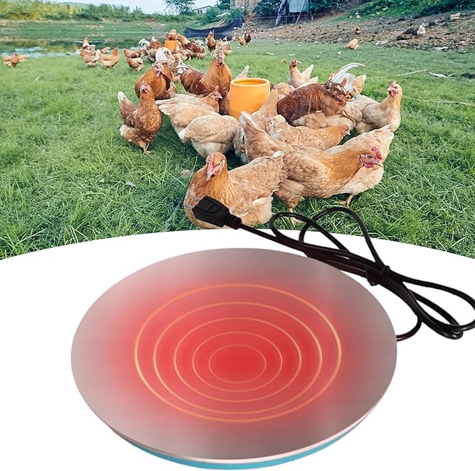 Bird Water Warming Stand - Heated Fowl Hydrator Pplatform, Temperature Regulated Ice Prevention Pad, Safe Power Cord Design, Seasonal Frost Defense Aid | for Backyard Hen House Barn