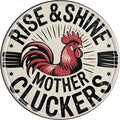 CSWLJS Funny Chicken Coop Farm Rise And Shine Mother Cluckers Farmhouse Metal Tin Sign 8x8 In Durable Indoor/Outdoor Gift Vintage Wall Art Decor