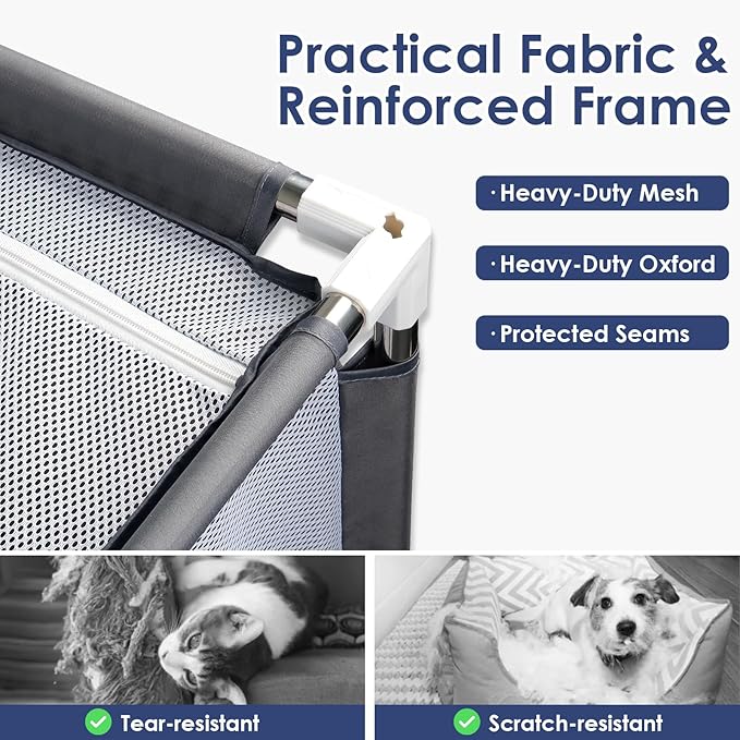 49.6"x19.7"x19.7" Brooder Box for Chicks with Dual Zipper Doors, Oxford Fabric & Mesh Chicken Brooder Box with Two-Zone, Small Animals Playpen Indoor Outdoor for Chicks, Ducks, Kitten, Puppy, Rabbits
