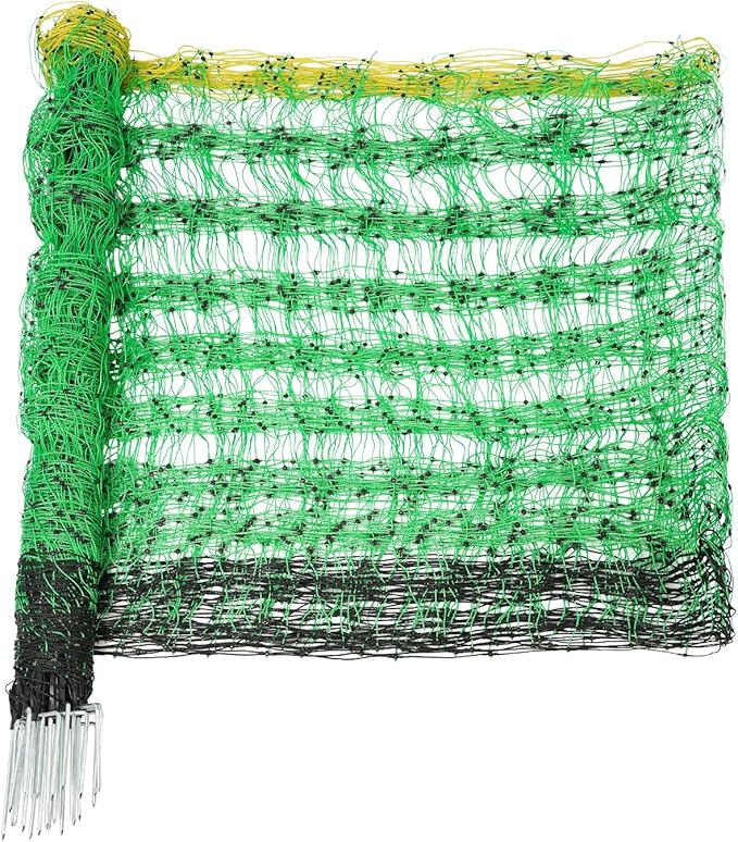 Electric Fence Netting, 49.56" x 164' L Chicken Fence Portable Livestock Nets Mesh Larger Animals Electric Fencing Electric Fence Kit for Goats, Sheep, Lambs, Hogs