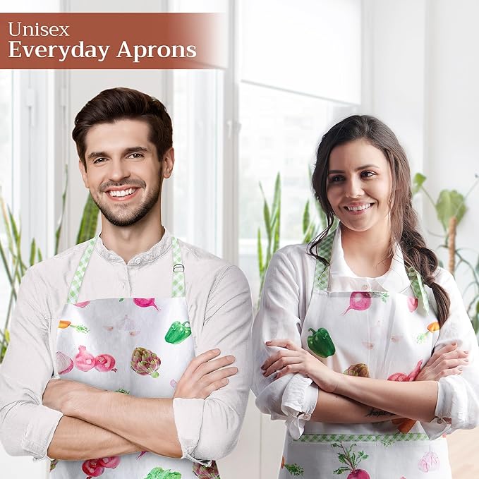 Maison d' Hermine 100% Cotton Apron for women with Pocket Kitchen Chef Apron for Men Cooking Easter Decorations