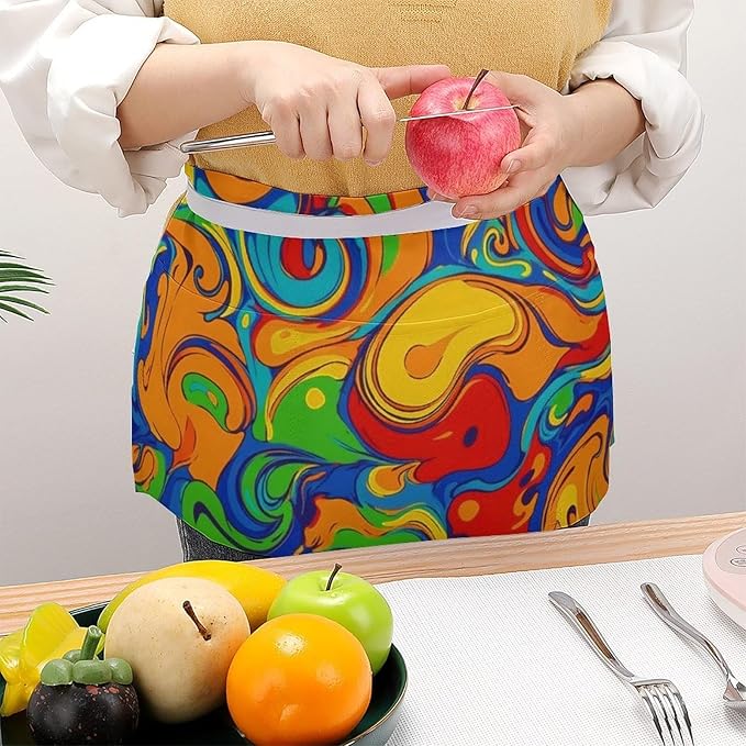Short 3 Pockets Waist Waiter Waitress Half Apron Waterproof Chef Aprons
