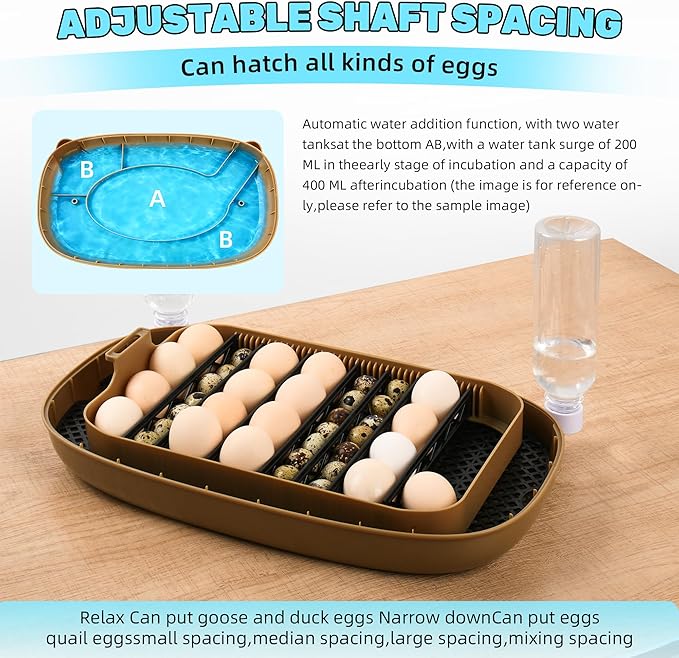 Incubators for Hatching Eggs,24 Egg Incubator with Automatic Egg Turning and Humidity Control,Egg Candler,Air Vent,360° Viewing for Chicken,Duck Eggs,Ideal for Farm,Classroom,Home Use