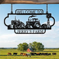 Personalized Metal Farm Sign, Custom Tractor Farm Metal Signs Outdoor, Custom Ranch Sign, Customized Large Hanging Family Name Welcome Sign for Farms, Ranch, Barn, Farmhouse