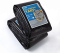 GUARD SHIELD Tarps Heavy Duty Waterproof 12x16 Feet Black Poly Tarp Cover Outdoor Thick UV Resistant Tarpaulin with Grommets 10mil (2-Pack)