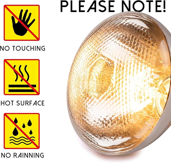 250 Watt Heat Lamp Bulbs for Chickens, PAR38 Clear Glass Brooder Heat Lamp, Infrared Reflector Heat Bulbs for Pets, Bathroom, Food, Light Therapy 2 Pack