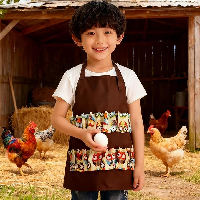 Egg Apron,Egg Collecting Apron,Hands Free Egg Collecting Gathering Holding Bib Apron with 12 Pockets for Chicken Hen Goose Duck Fresh Eggs for Fresh Eggs Women(children)