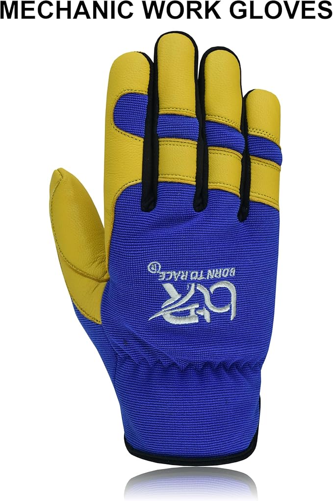 Safety Work Gloves Heavy Duty Genuine Goat Leather Hand Protection Mechanic, Welding, Construction Gloves