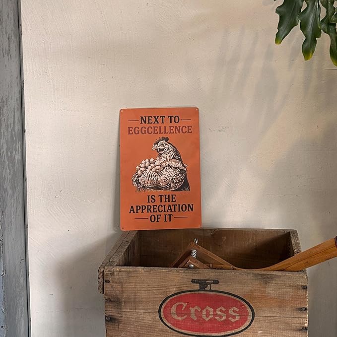 8x12 Inch Aluminum Chicken Coop Signs - Funny Outdoor Chicken Signs for Coop, Chicken Coop Accessories Farmhouse Kitchen Decor, Vintage Wall Decor, Funny Gifts for Chicken Owners, Home & Kitchen Decor Accessories