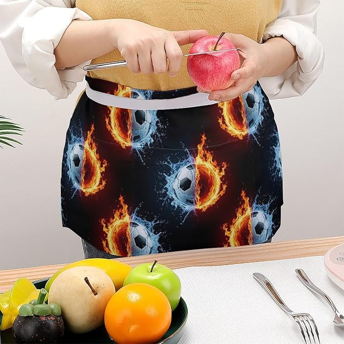 Waterproof Half Waist Apron Kitchen Chef Apron for Cooking Server Waitress