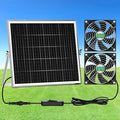 Solar Chicken Coop Fan 2 Kit, 20W Solar Powered Greenhouse Fan Outdoor Waterproof, Solar Exhaust & Intake Fans, 16.7 ft Cord, Hi-Airflow for Shed Dog House Air Circulation Ventilation Cooling