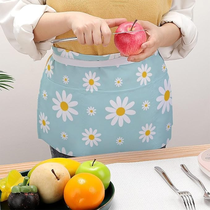 Waterproof Half Waist Apron Kitchen Chef Apron for Cooking Server Waitress