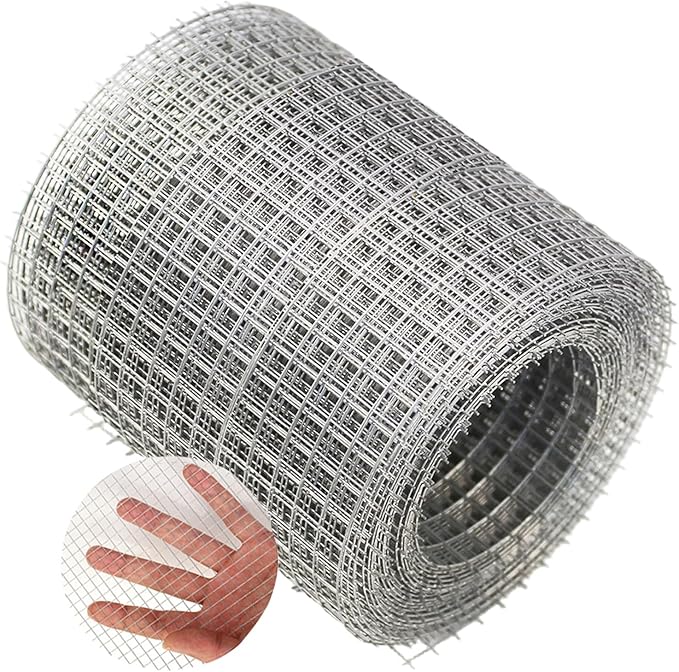Hardware Cloth 1/4 inch 4 in x 20 ft Chicken Wire Fencing 23 Gauge Galvanized Wire Mesh Roll for Chicken Fences Bird Wire Rabbit Wire Poultry Netting Cage Screen mesh Gutter Guard