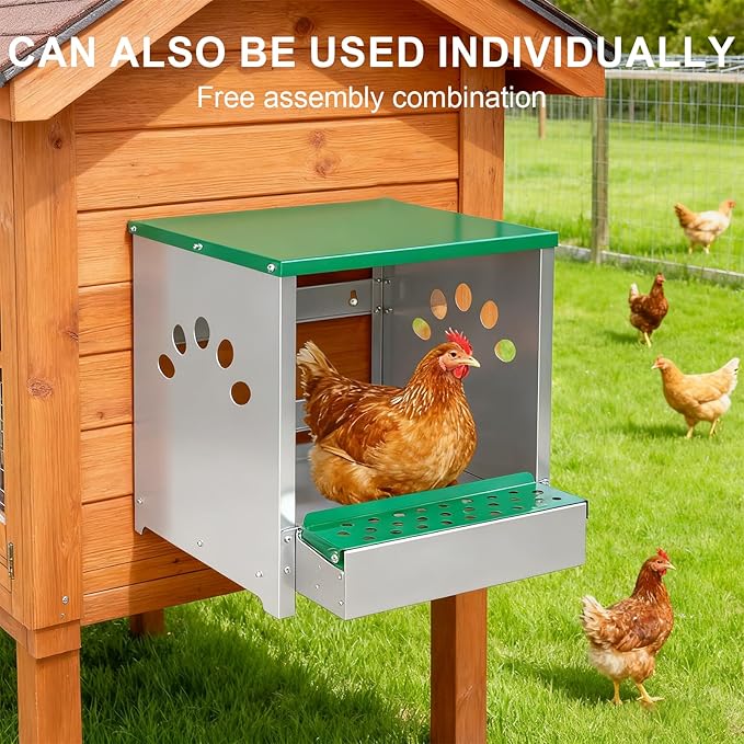 Chicken Nesting Box 1 Compartments - Wall Mount Metal Egg Laying Nest Box for Chicken Coop, Easy to Assemble & Versatile Use for Hens, Ducks, Chickens