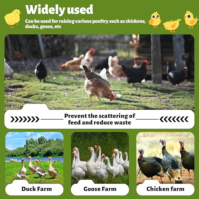 25LB Large Automatic Chicken Feeder Galvanized Metal Chicken Feeders with 4 Feeding Ports No Waste Outdoor Poultry Feeder with Handle and Locking Lid for Chickens and Ducks