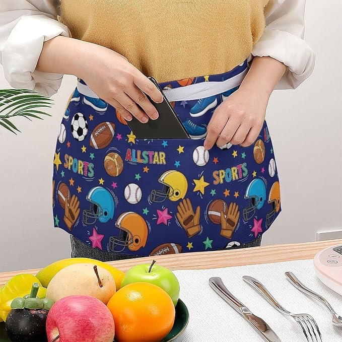 Unisex Half Waiter Waist Short Apron Waterproof Chef Works Waitress Aprons