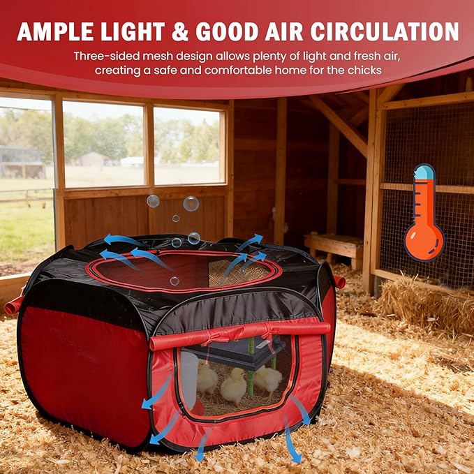 Chicken Brooder Box for Chick Starter Kit Upgrade Brooder Box for Chicks Brooder Tent with 10 * 12inch Brooder Heating Plate 4-in-1 Bundles with Chicken Feeder, Waterer (Brooder Set)