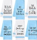 GROBRO7 Funny Sayings Hand Towel - 6Pcs No Bitchin in My Kitchen Fun Kitchen Decorative Soft Polyester Dish Towels for Bar Dining Room Restaurant Decor, Housewarming Gift for Hostess Home Friends