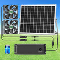 Solar Fan with Battery, Solar Fan for Greenhouse & Chicken Coop, Solar Fans for Outside, Solar Powered Exhuast Fans for Chicken Coop Doghouse Shed Circulation Vent Ventilation Cooling