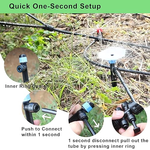 Drip Irrigation System Kit – 2026 New Quick-Connect Garden Watering System with 46FT 1/2'' Tubing Automatic Watering & Misting System for Greenhouses,Yards,Lawns,Gardens, Raised Beds