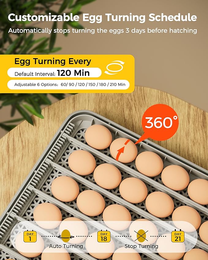 48 Egg Incubator for Hatching with Automatic Egg Turning and Humidity Control, Egg Candler, Poultry Egg Incubator for Chicken, Ducks, Goose, Pigeon, Quail, ideal for Farm, Classroom, Home