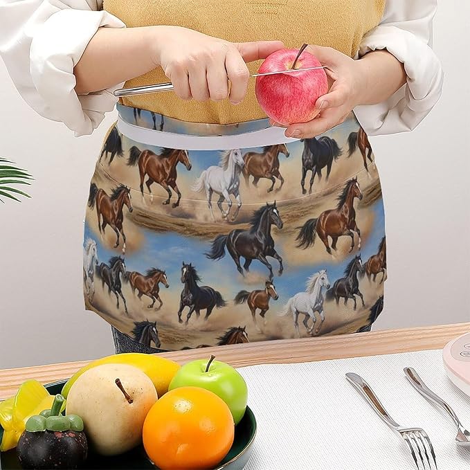 Short 3 Pockets Waist Waiter Waitress Half Apron Waterproof Chef Aprons