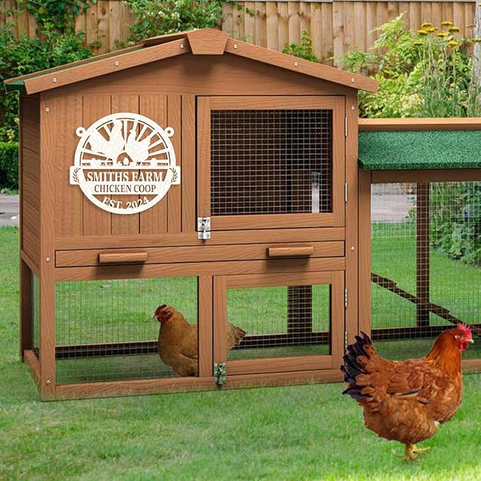 Personalized Chicken Coop Signs, Metal Funny Farm Decor, Chicken Coop Accessories, Metal Outdoor Wall Art, Custom Hen House Sign, Rustic Farmhouse Wall Decor for Farm Yard Garden Color09